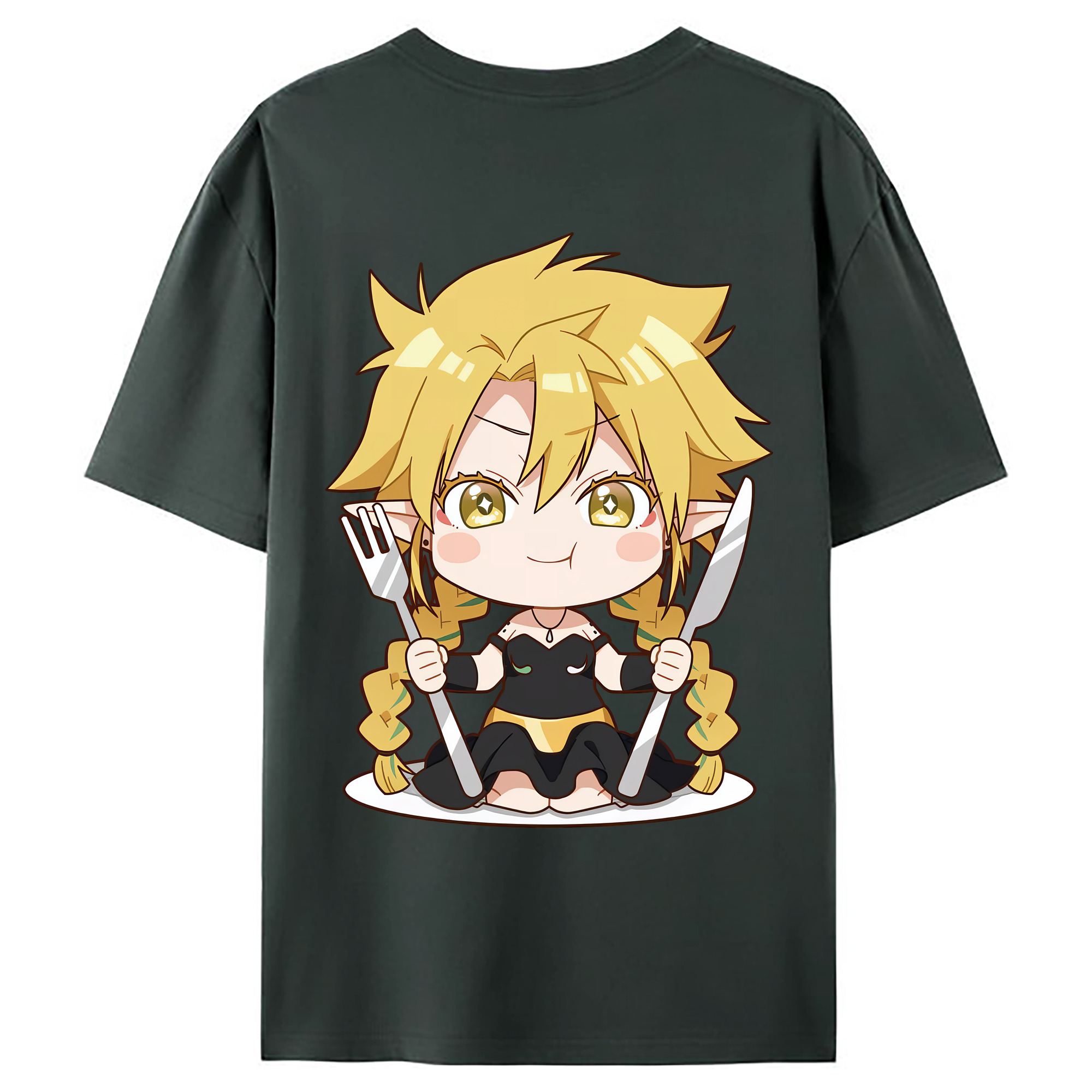 （画像用） 転スラ Regarding Reincarnated to Slime 綿100％ メンズ半袖Tシャツ（バックプリント） 通気性